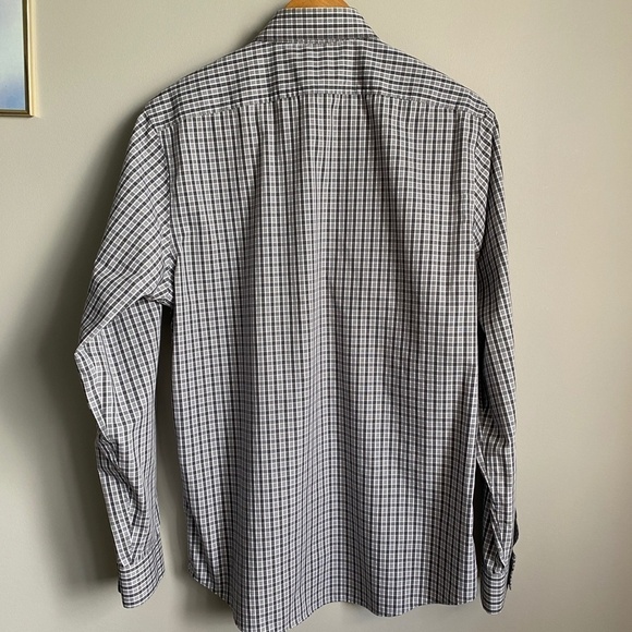 Dockers Men's Classic Fit Gray Checker Long Sleeve Button Up Shirt Size Medium - Picture 5 of 12